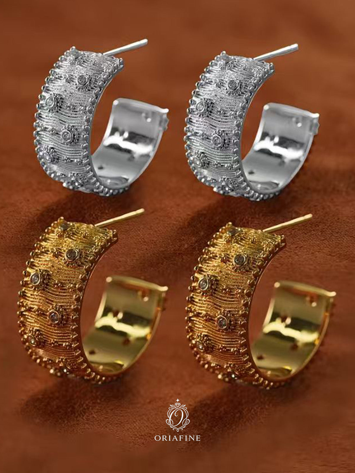 Veloura Brushed Halo Earrings