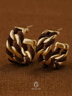 Suvera Wrapped Suede Hoop Earrings