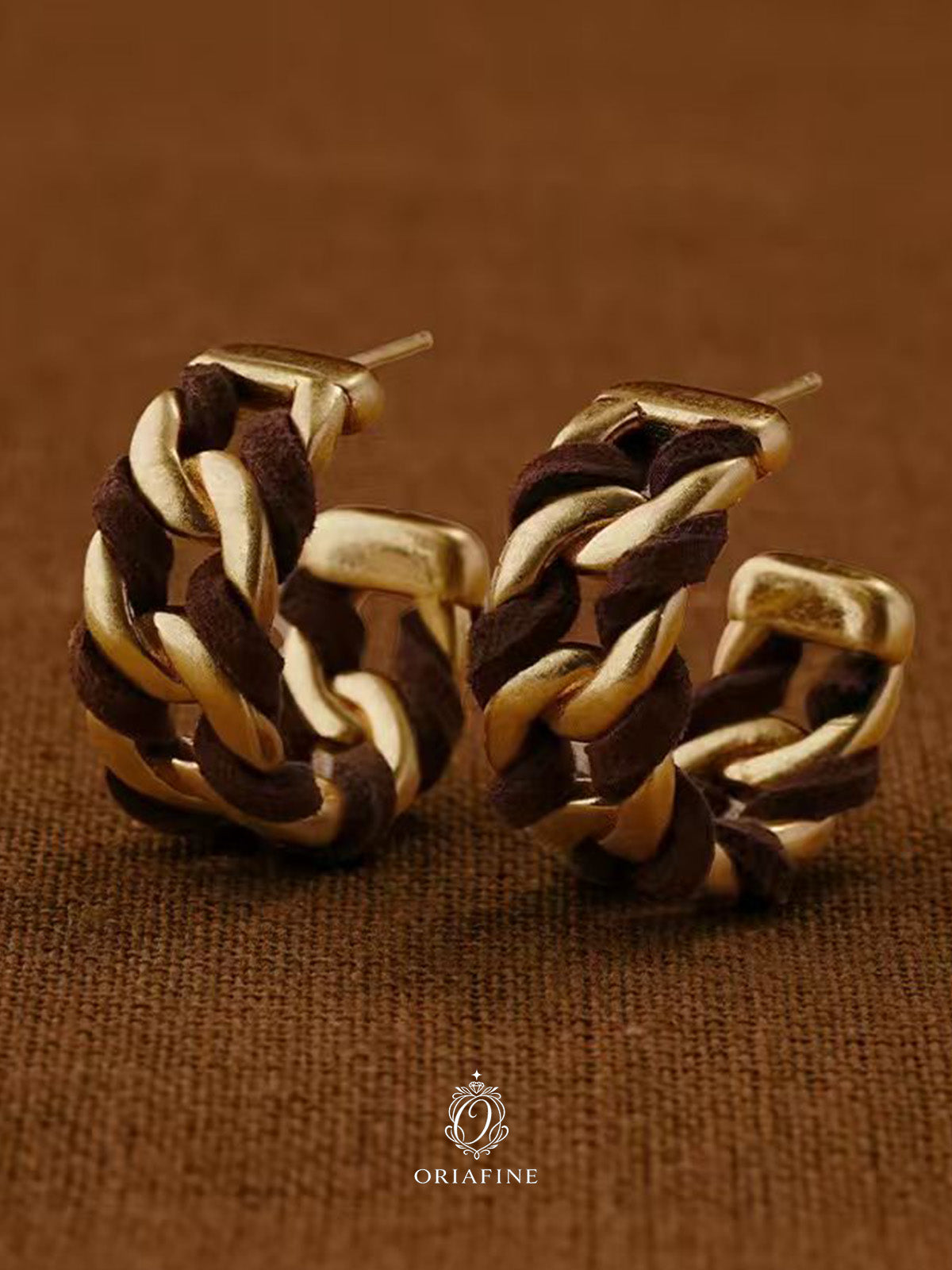 Suvera Wrapped Suede Hoop Earrings