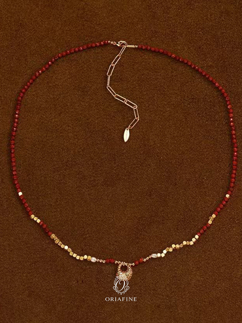 Nerissa Red Agate Strand Necklace