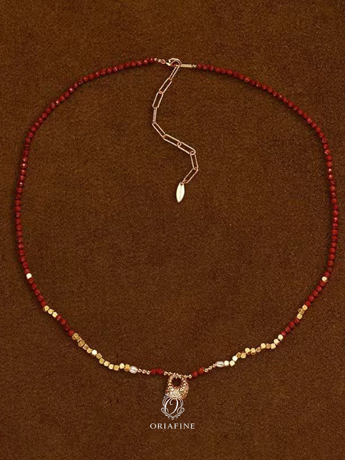 Nerissa Red Agate Strand Necklace