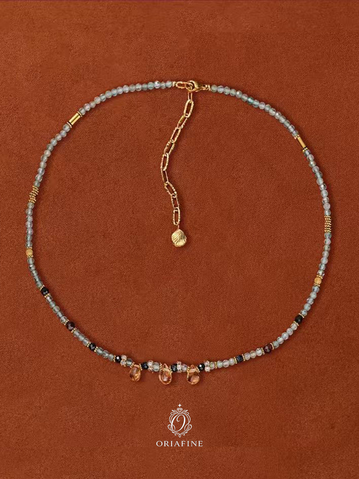 Azurea Citrine Ocean Bead Necklace