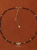 Noctara Olive Stone Handwoven Necklace