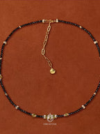 Noctara Olive Stone Handwoven Necklace