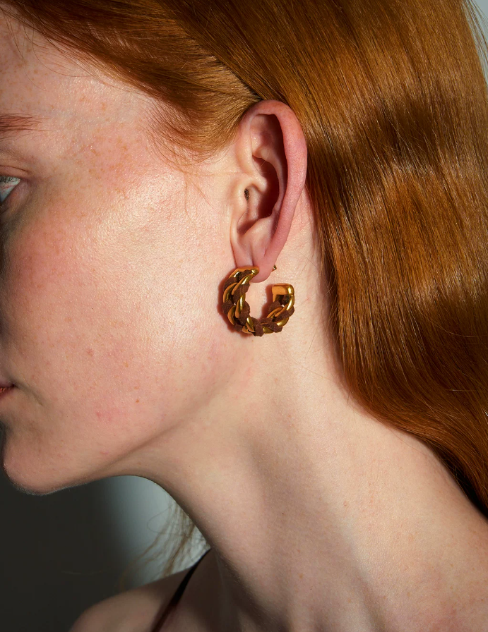Suvera Wrapped Suede Hoop Earrings