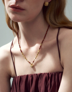 Nerissa Red Agate Strand Necklace