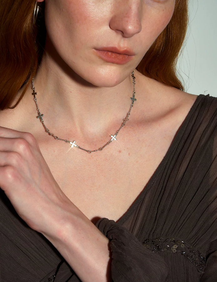 Silvara Cross Bloom Necklace