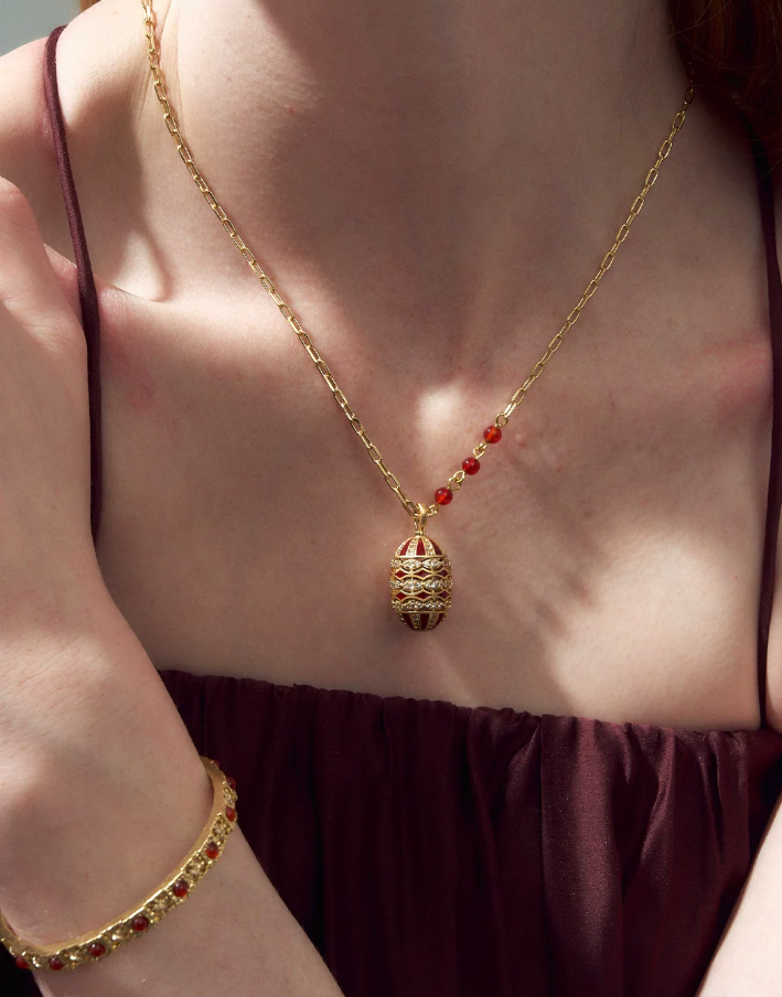 Elaroque Enamel Carnelian Necklace