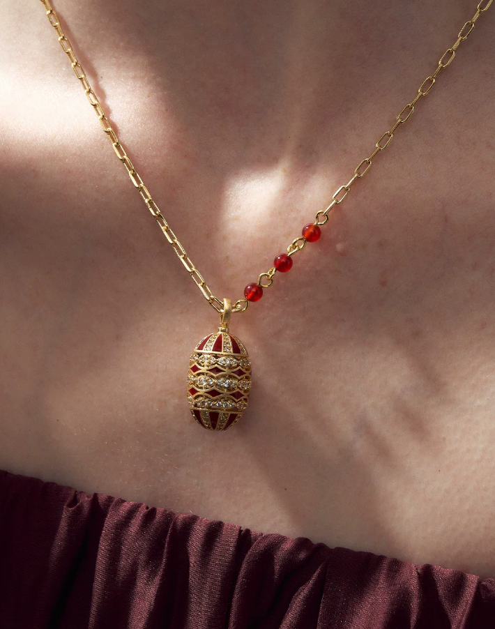 Elaroque Enamel Carnelian Necklace