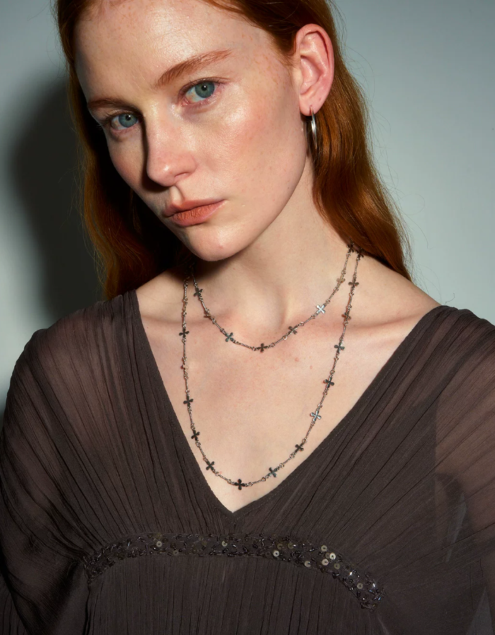 Silvara Cross Bloom Necklace