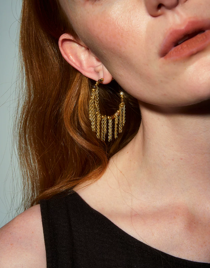 Solmare Tassel Hoop Earrings