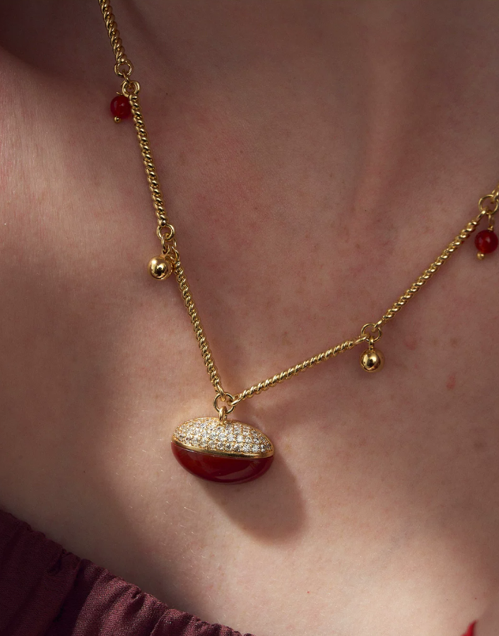 Rosavelle Garnet Crystal Pendant Necklace