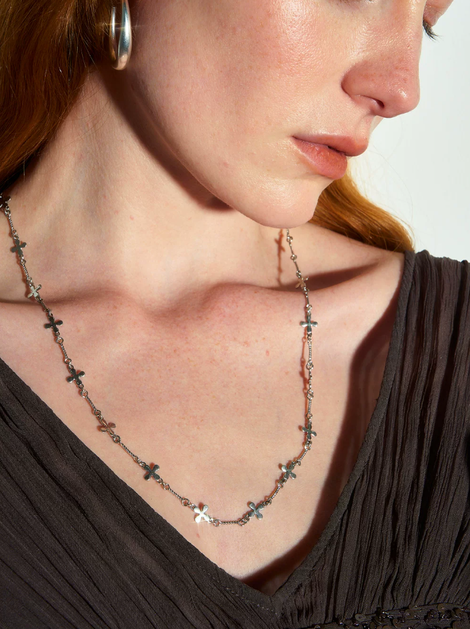 Silvara Cross Bloom Necklace