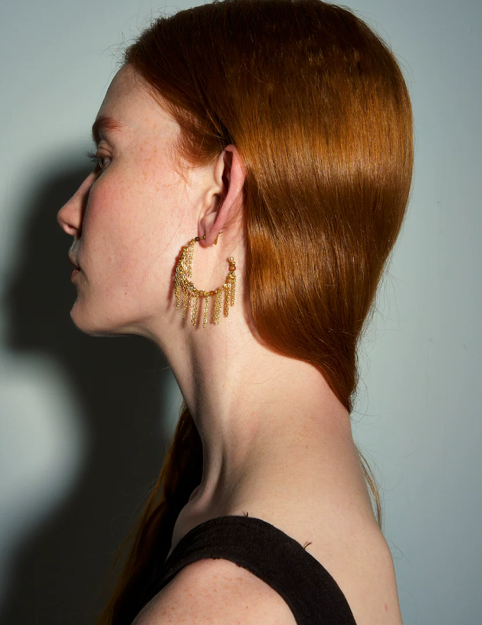 Solmare Tassel Hoop Earrings