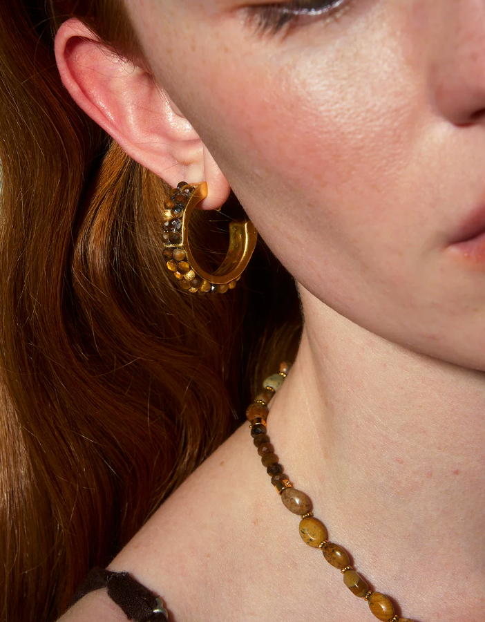 Trivana Beaded Ring Earrings